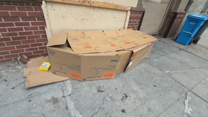 Unhoused man in San Francisco lives in a box that resembles a coffin – ABC7 San Francisco